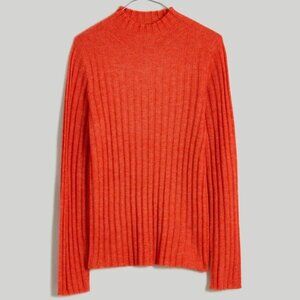 Madewell Alpaca-Blend Mockneck Sweater Sz M Wild Poppy